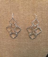 Silver four drop earrings //238